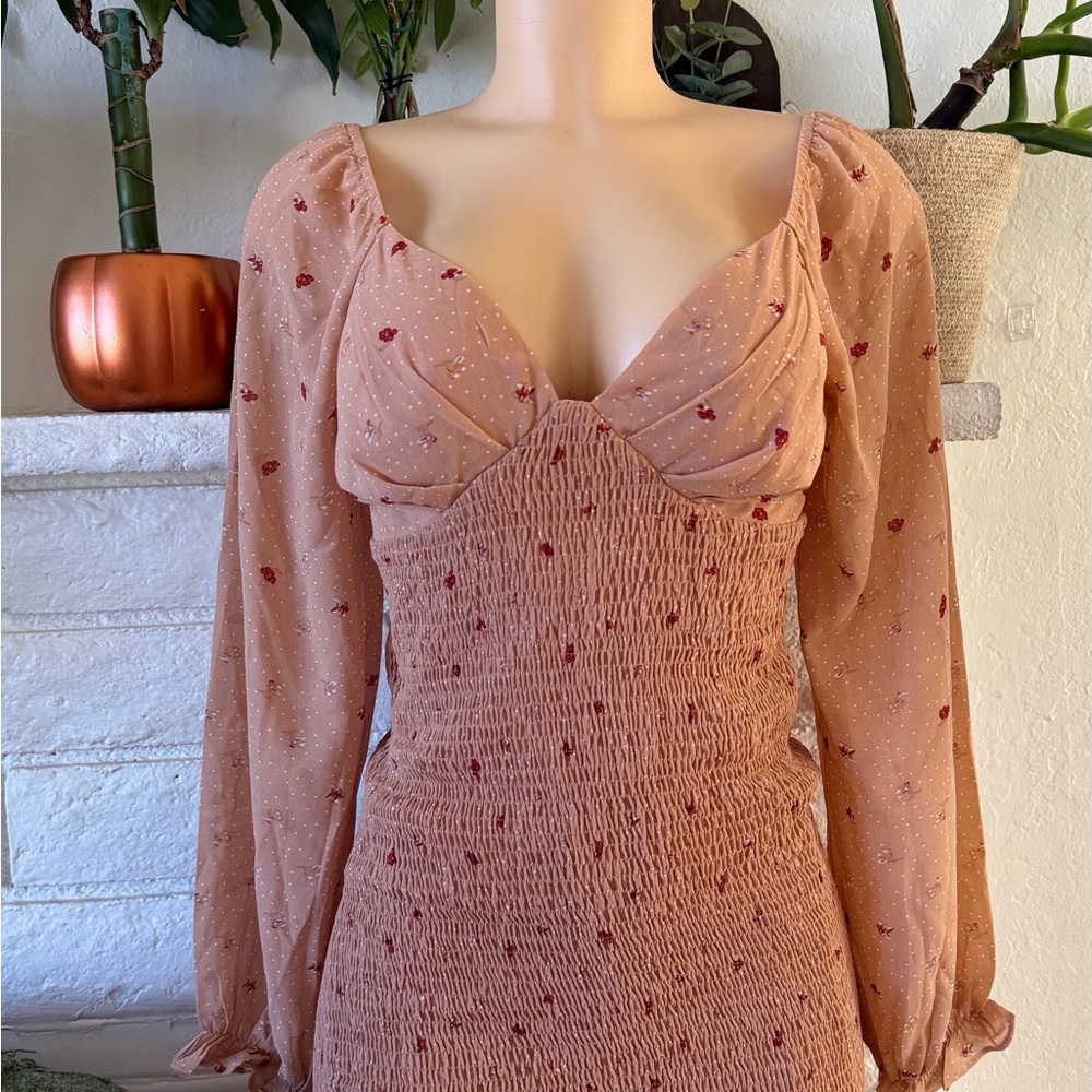 Fashion Nova Peach and Red Mini Dress